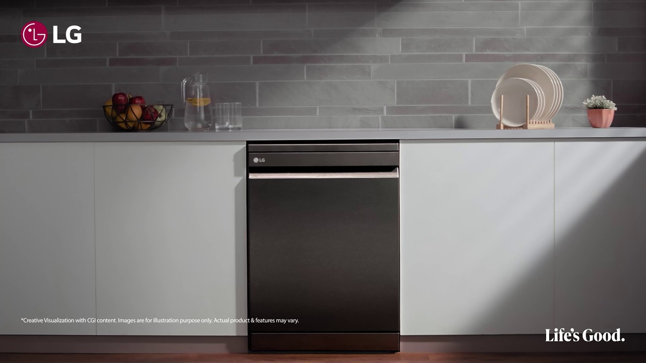 LG Dishwasher, TrueSteam™, 15 Place Setting, QuadWash™, ThinQ™ (Wi-Fi), Auto Open Door, Prime Silver, DFB435FV