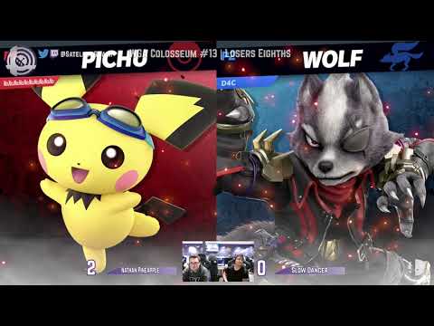 Nathan Pineapple (Pichu, Donkey Kong) vs. Slow Dancer (Marth, Roy, Wolf) -  WGA Colosseum #13 - Lose