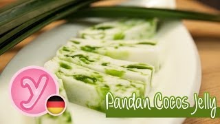 Pandan Kokos Jelly mit Agar Agar // Veganer gesunder Nachtisch / Dessert Snack