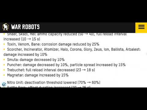 War Robots 7.9 Update