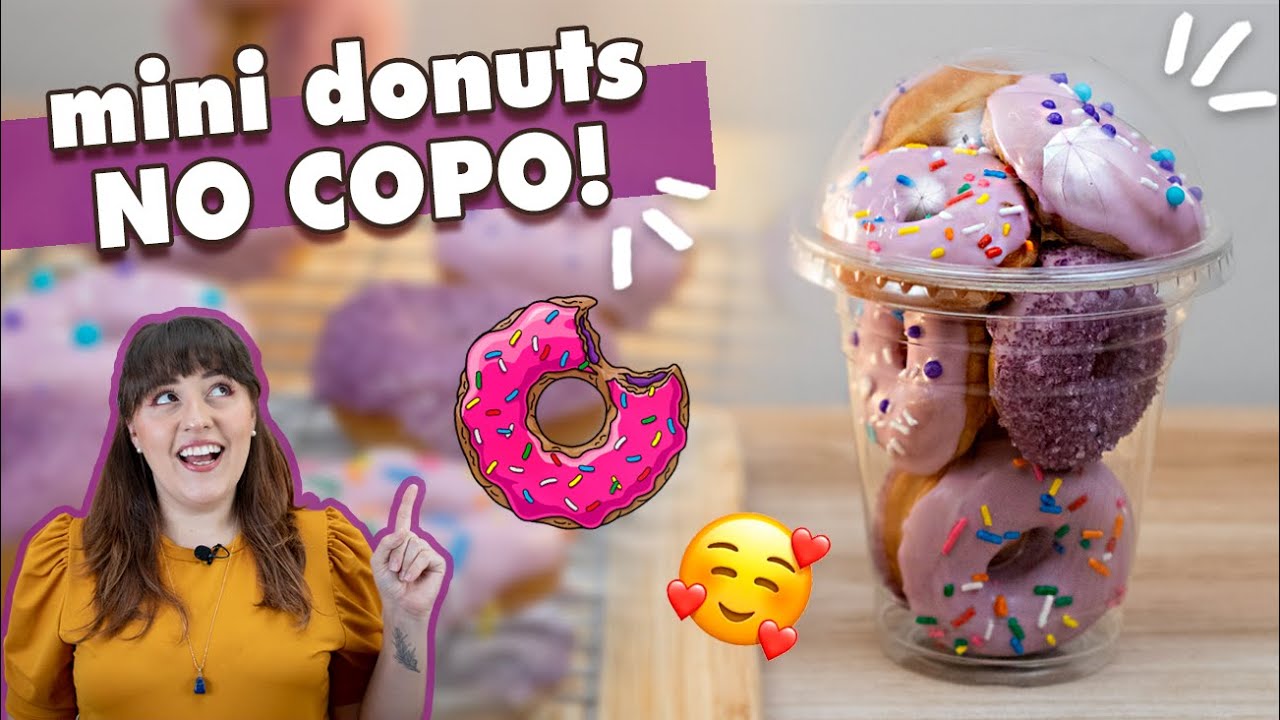 MINI DONUTS no COPO - perfeito para DELIVERY! | Tábata Romero