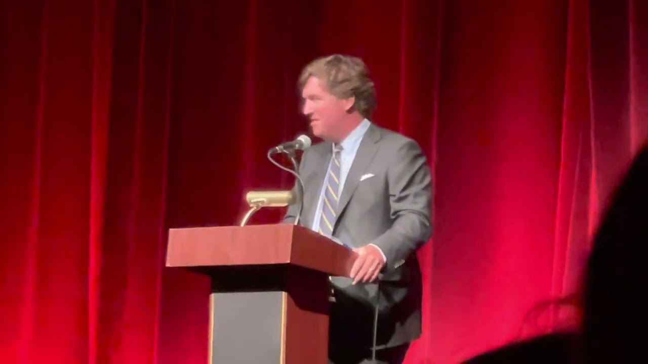 WATCH: Tucker Carlson makes first appearance since Fox News exit, gets standing ovation WATCH: Tucker Carlson makes first appearance since Fox News exit, gets standing ovation