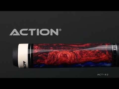 Action ACT152 Fractal Pool Cue - Maple w/ Burl & Blue Points - HD Rotating 360 Degree Wide View
