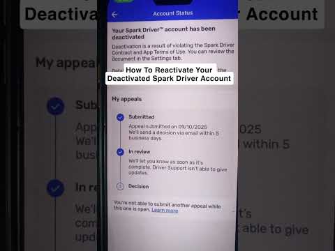 How To Reactivate Your Deactivated Spark Driver Account . #deactivate #reactivate
