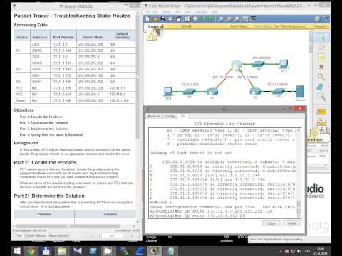 CCNA 2 Packet Tracer Activity 6.5.2.3 solution