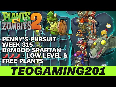 PvZ 2 | Penny's Pursuit | Week 315 Bamboo Spartan | Level 1-5 & Zomboss | 🌶🌶🌶 (LOW LEVEL)