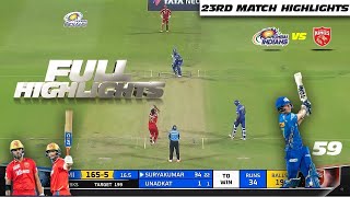 Mumbai vs Punjab Full Match Highlights: MI vs PBKS Today Match Highlights