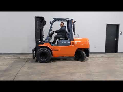 2005 Toyota 7FDU45 10,000lb Dual Drive Pneumatic Diesel Forklift STK 8450