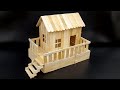 How to make ice cream stick mini house - Simple popsicle stick house
