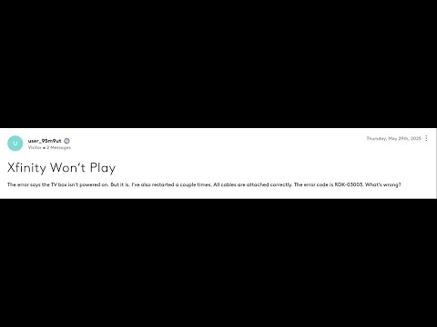 How To Fix Xfinity Comcast Error Code Rdk 03003
