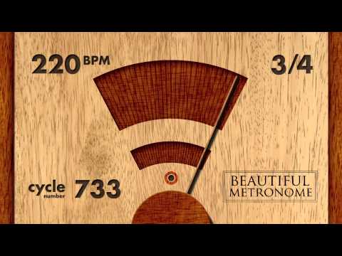 220 BPM 3/4 Wood Metronome HD