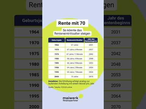 Rente mit 70 – So könnte das Renteneintrittsalter steigen