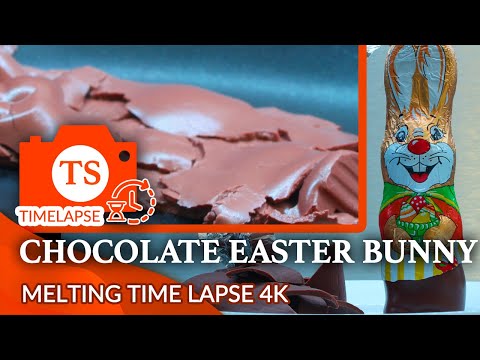 Chocolate Easter Bunny - Melting - Time-lapse 4K