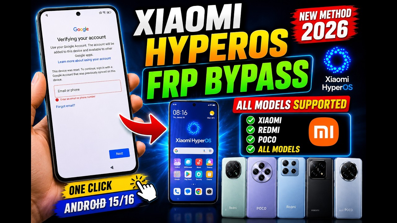 Xiaomi HyperOS FRP Bypass Android 15/16 (2026) | One Click | All Models ✅