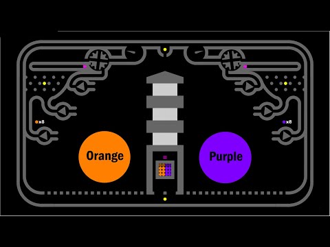 Block Pushing 3 - Orange vs Purple - Algodoo Marble Race (INTENSE BATTLE)