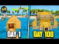 I Survived 100 Days in Hardcore Ark The island, Ark Survival Ascended😮