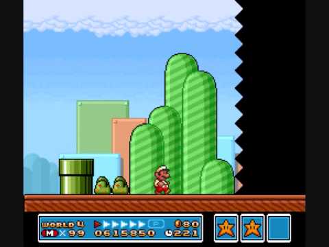 Super Mario Bros. 3 (SNES) 100% runthrough - World 4