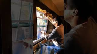 Replacing the kitchen window with vinyl window #handyman #homeimprovement #replacementwindows #h