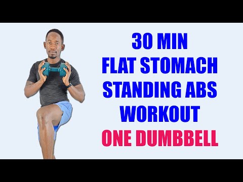 Learn 30 Minute FLAT STOMACH Standing Abs Workout with One Dumbbell Mind Luster