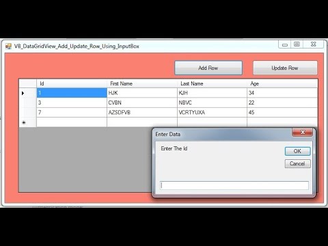 VB.NET - How To Add And Update A Row To DataGridView From InputBox In VB.NET [ With Source Code ] Video