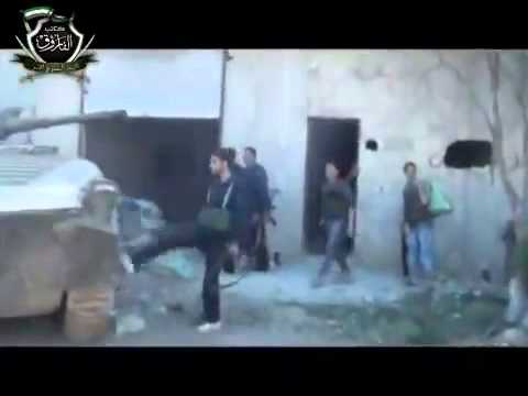 اقتحام حاجز المضخة من قبل كتائب الفاروق بعد السيطرة عليه في مدينة تلبيسة في حمص