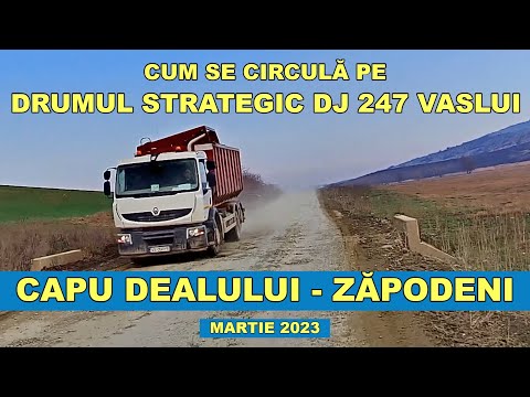 Capu Dealului - Zapodeni pe Drumul Strategic DJ 247 Vaslui martie 2023 video 4K