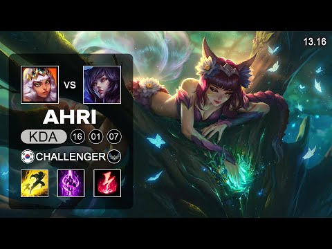 Ahri vs Qiyana Mid - KR Challenger - Patch 13.16 Season 13