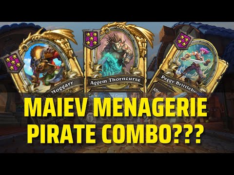 Maiev Menagerie Pirate Combo? | Hearthstone Battlegrounds Gameplay | Patch 21.3 | bofur_hs