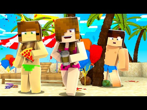 INVADI A FESTA DAS MENINAS NA PRAIA DO MINECRAFT