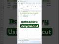 Data Entry Using Shortcut In Excel L Data Entry Work In Excel Excelshorts Ytshorts Dataentry