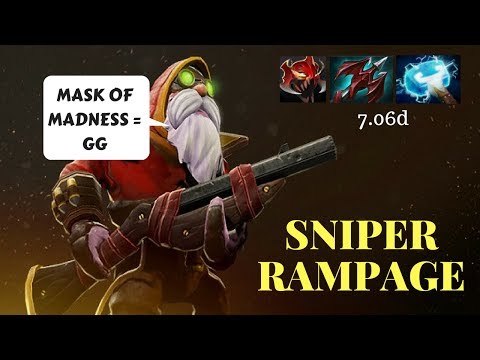 Dota 2 7.06d Mask of madness - Sniper rampage