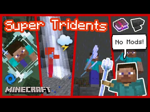 Super Tridents Enchantments Tutorial (No Mods) Minecraft PE / Bedrock