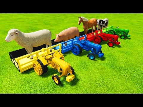 TRANSPORT OF COLORS ! GIANT ANIMALS TRANSPORTING to SELLING w/ MINI LOADERS ! Farming Simulator 22