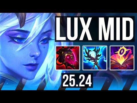 LUX vs AHRI (MID) | Good KDA: 10/1/18, 6k gold comeback | NA Grandmaster | 25.24