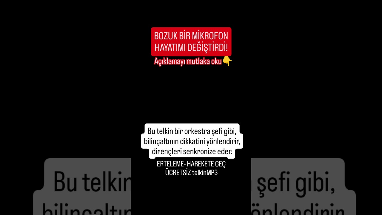 ERTELEME-HAREKETE GEÇ ÜCRETSİZ TELKİNMP3 #çekirdekinanç #hayatımdeğişti #telkin