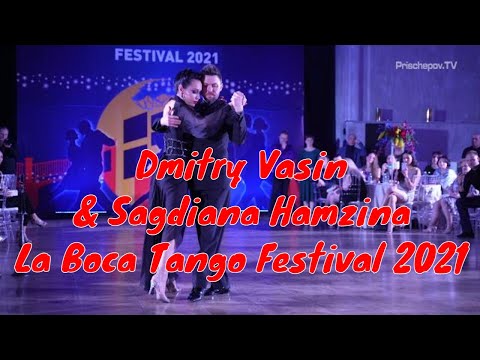  Dmitry Vasin  and  Sagdiana Hamzina  are  dancing  to  the  tango  "  Invierno  "  by  Francisco Canaro  at  La Boca Tango Festival  in  2021