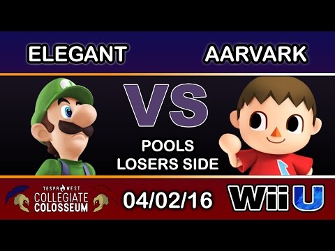 Tespa Collegiate: Elegant (Luigi) Vs. A2 | Aarvark (Villager) Pools Losers - Smash Wii U