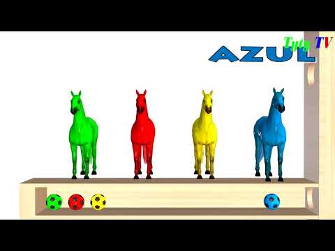 , title : 'Sons de animais cavalo | Aprender cores com cavalos | Colorir para crianças'