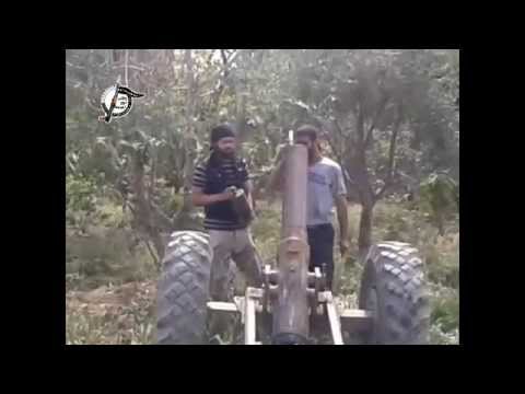 استهداف مواقع قوات النظام في بلدة المليحة في ريف دمشق بواسطة مدفع محلي الصنع  من قبل كتائب نور الغوطة