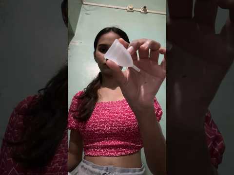 Trying menstrual cup for the first time😰 #menstrualcycle #shorts #ashortaday