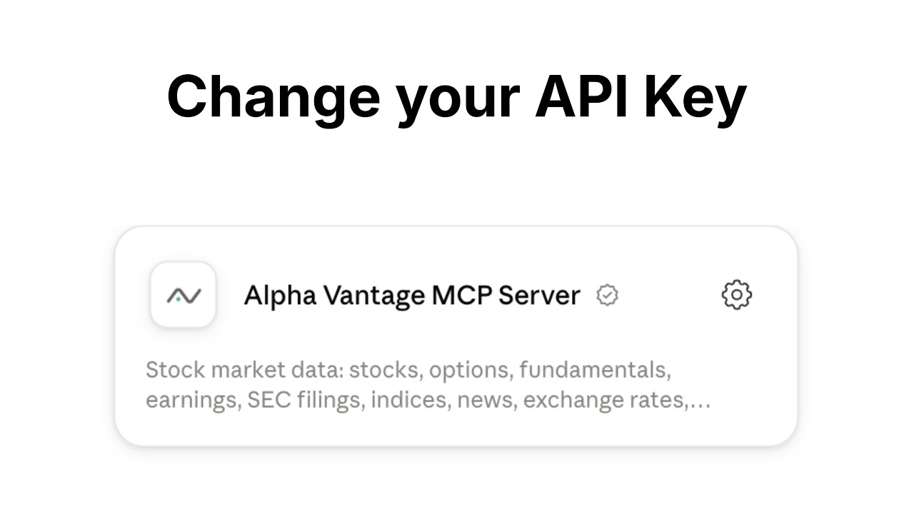 Update Your API Key: Alpha Vantage MCP Server