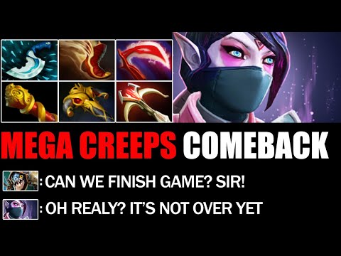 Templar Assassin Mid Lane VS Tiny - Crazy Mega Creeps Comeback 7.25c Dota 2