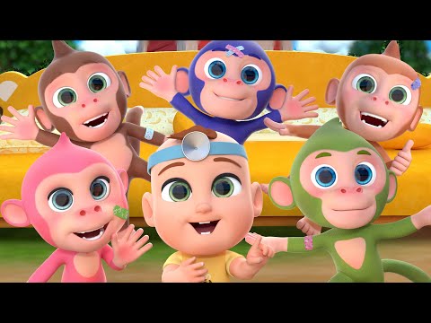 Fünf kleine Affen springen auf dem Bett + Mehr  Kinderreime und Kinderlieder von Lalafun