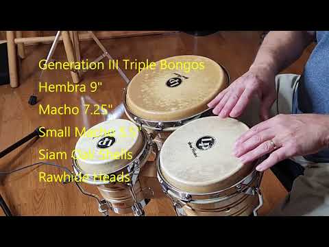 LP-Latin Percussion Generation III Triple Wood Bongos Set - Madera image 6