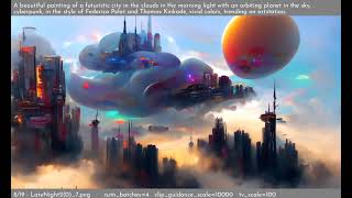Disco Diffusion - Cloud City 2 - In the style of Federico Pelat and Thomas Kinkade