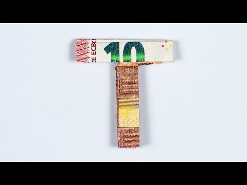 Geld falten Alphabet - Buchstabe T - Geldgeschenk Idee