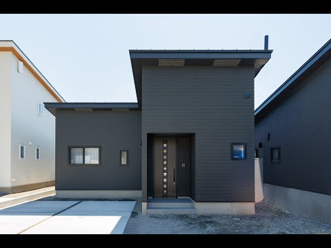 短い動線で合理的な間取り洗練されたインテリアのコンパクトな平屋