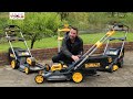 DEWALT stumiama akumuliatorinė vejapjovėDCMWP134N,  2x18V, 53cm, be akumuliatoriaus ir kroviklio