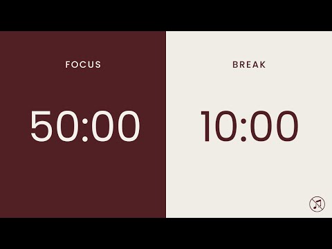 50/10 Pomodoro Timer | 3 x 50 min | Focus | Study | Reflection | Productivity