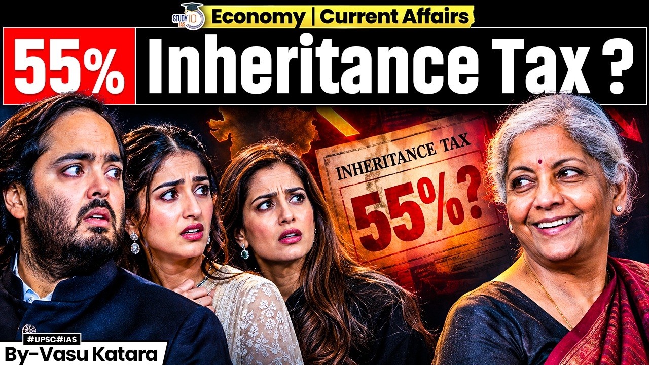 55% Inheritance Tax: What Happens to Wealthy Heirs? | Economics Explained | StudyIQ IAS